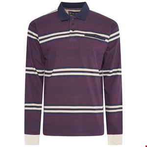 KAM Striped Rugby L/S Polo